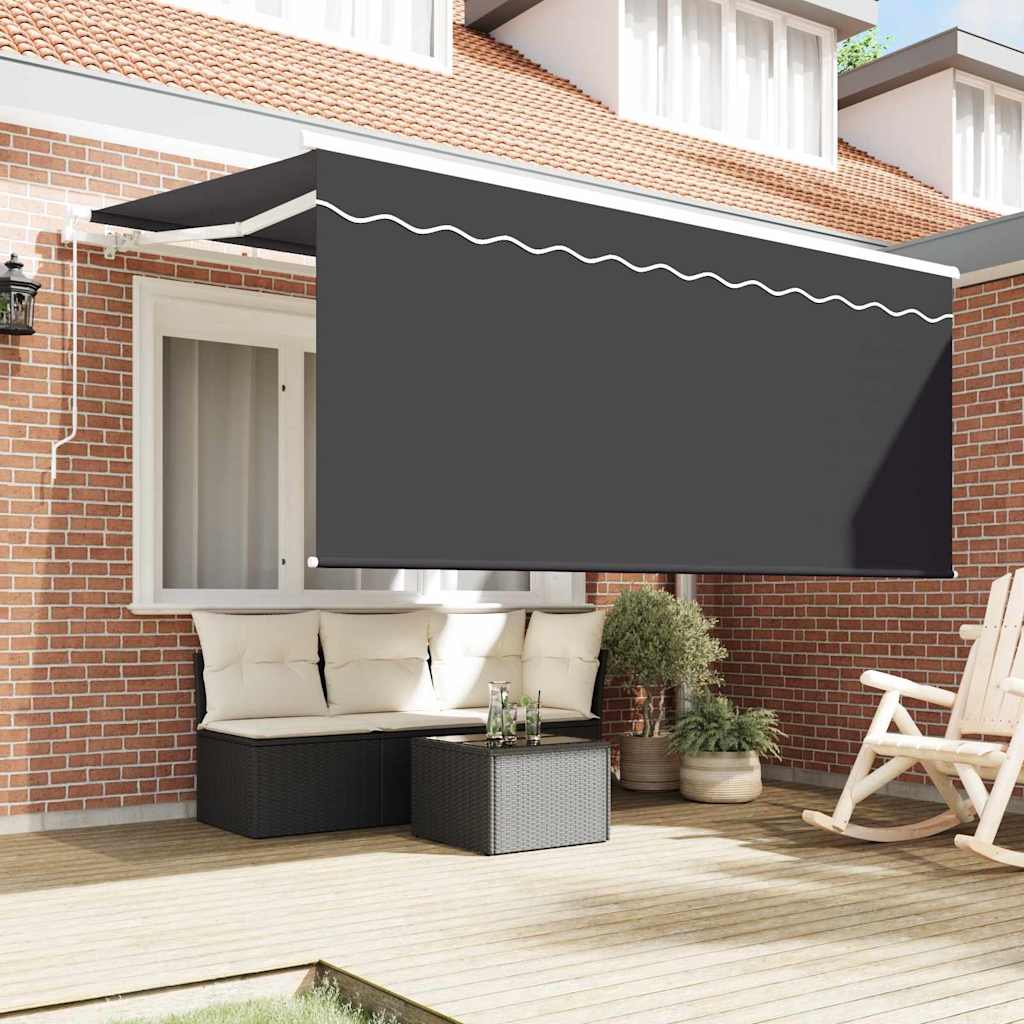 Vidaxl parasol pliant rayé anthracite 300 x 200 cm tissu