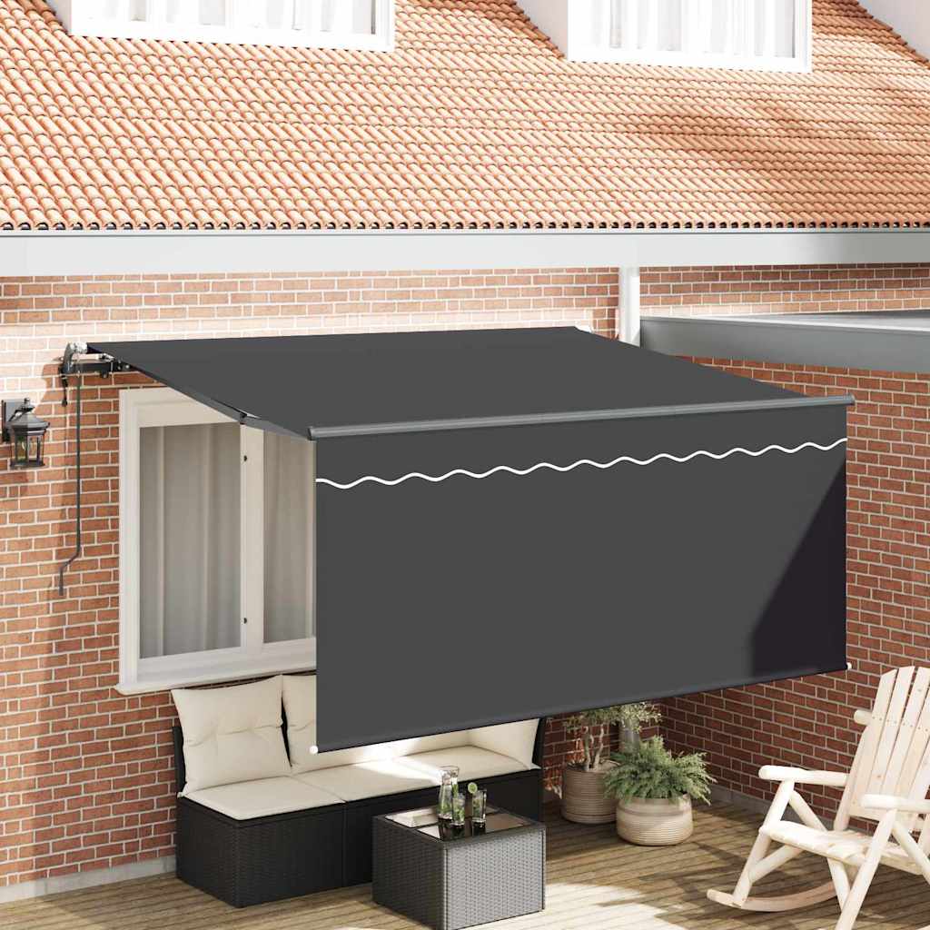 Vidaxl parasol pliant rayé anthracite 300 x 200 cm tissu