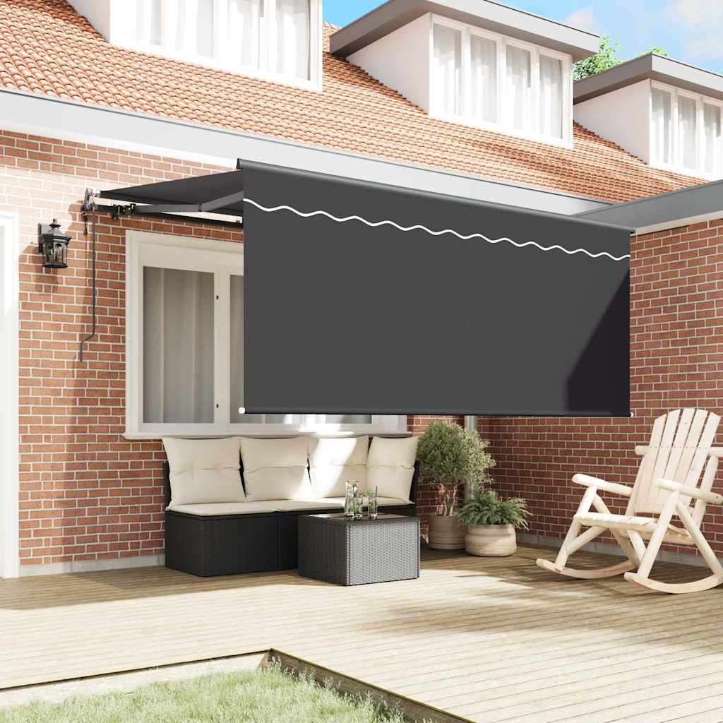 Vidaxl parasol pliant rayé anthracite 300 x 200 cm tissu