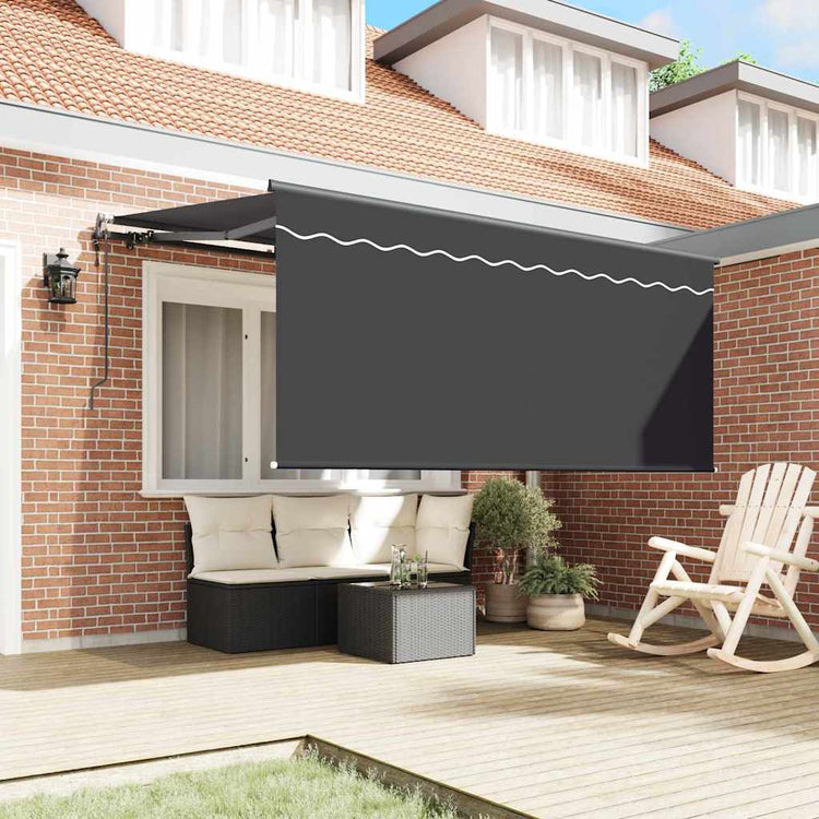 Vidaxl parasol pliant rayé anthracite 300 x 200 cm tissu