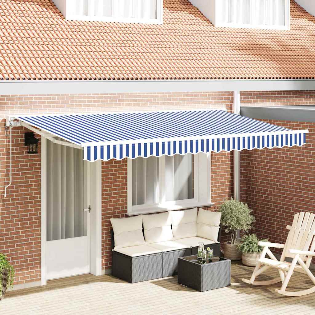 Vidaxx parasol pliable bleu et blanc 350 x 200 cm