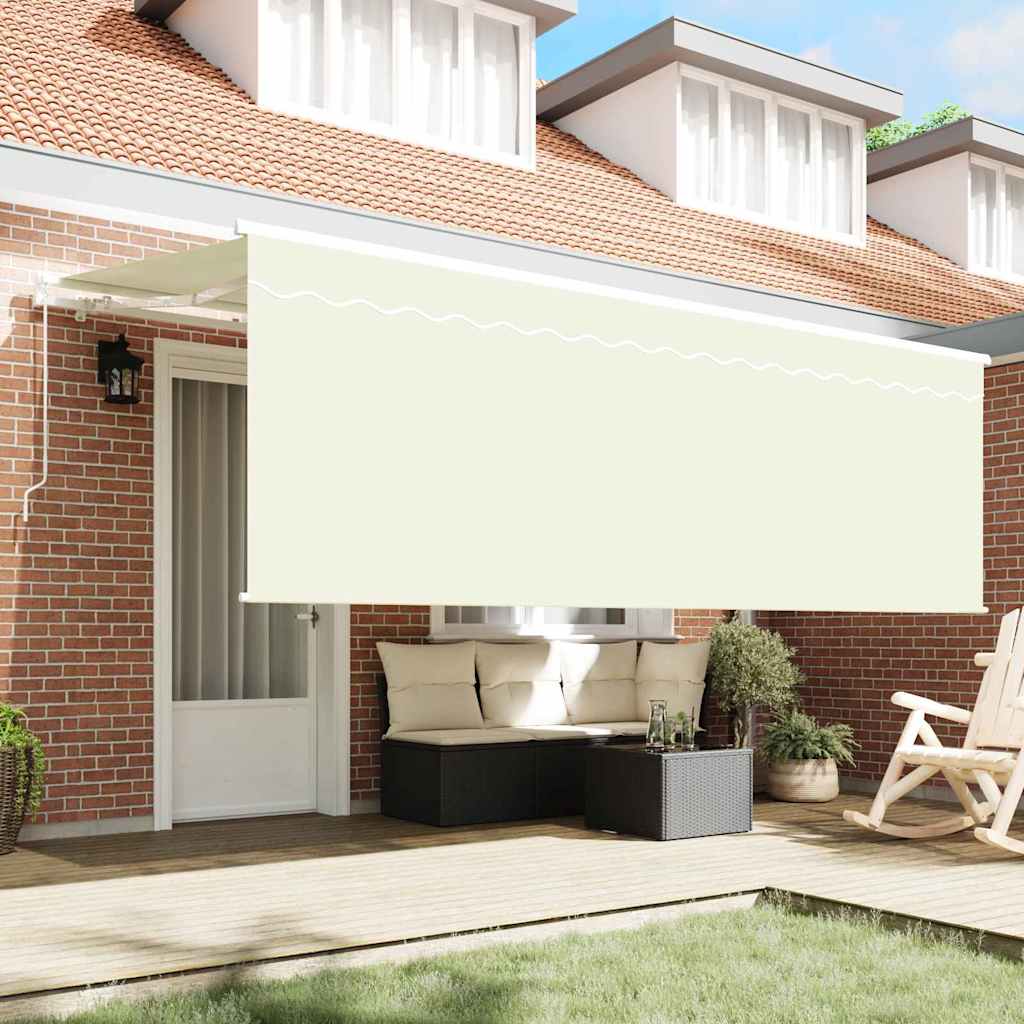 Vidaxxl parasol avec écran crème 350 x 200 x 120 cm tissu et métal