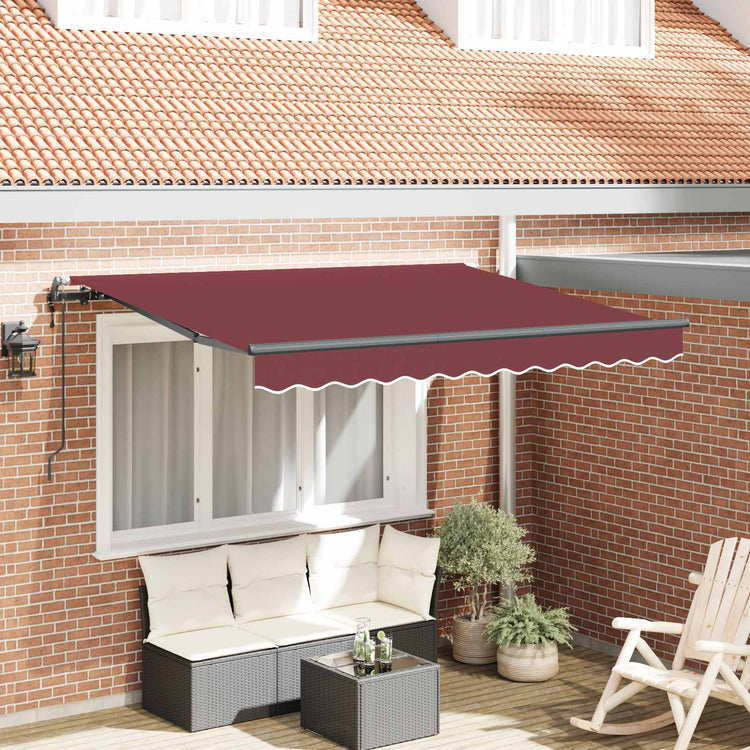 Vidaxx parasol pliable rouge bordeaux 350 x 200 x 165 cm en tissu