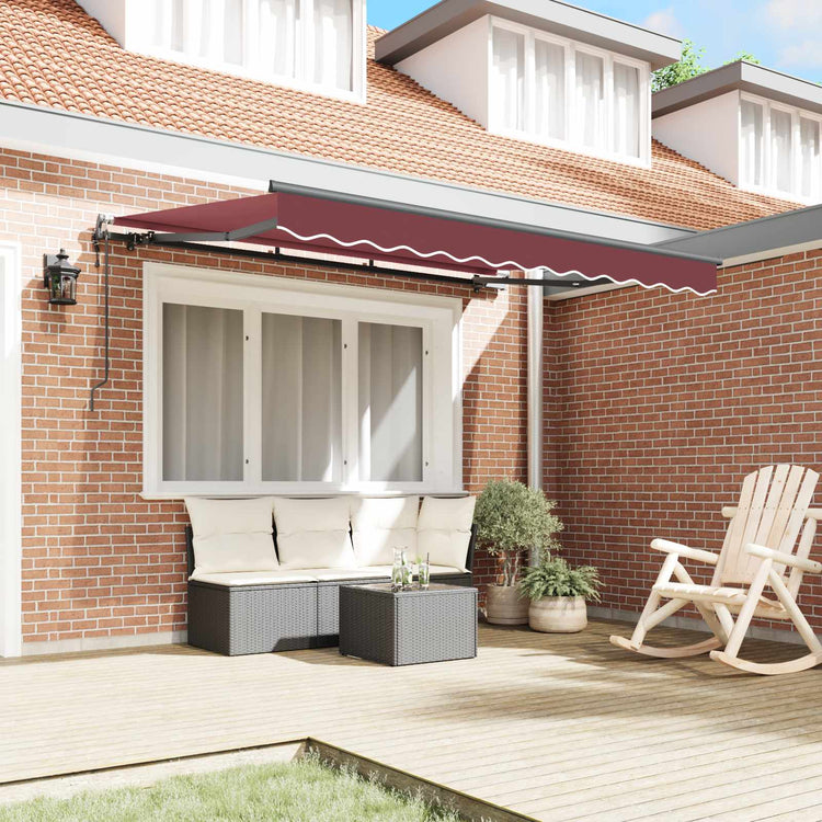 Vidaxx parasol pliable rouge bordeaux 350 x 200 x 165 cm en tissu