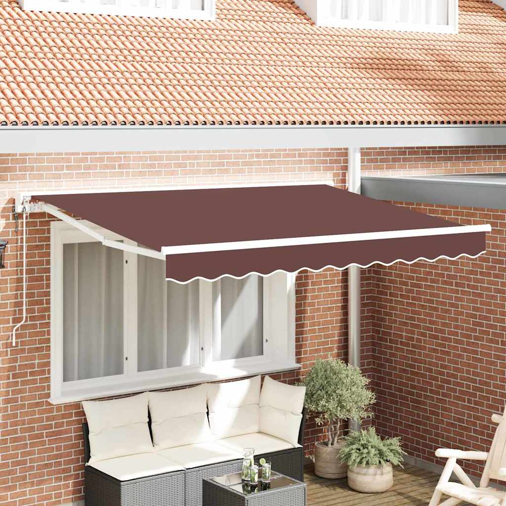 Vidaxx parasol pliant marron 350 x 200 cm polyester et métal