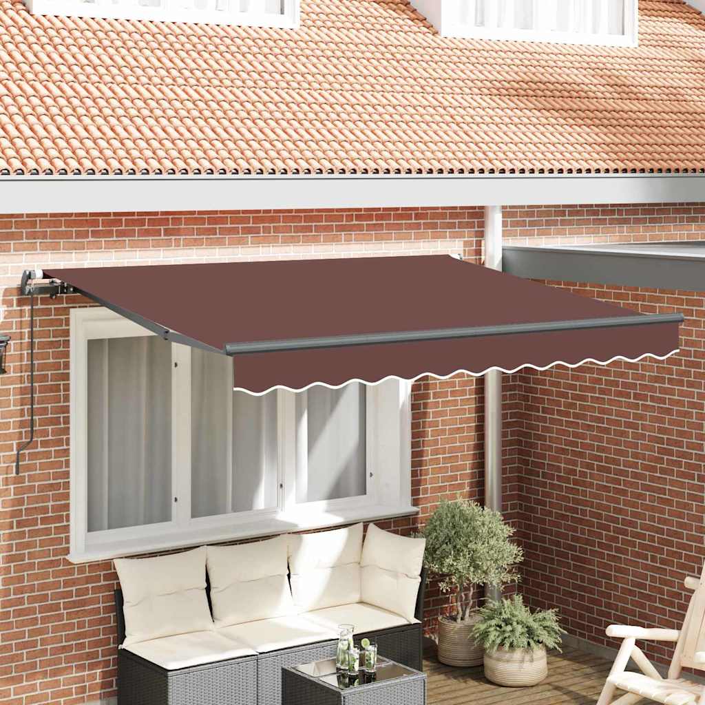 Vidaxx parasol pliable marron 350 x 200 cm en tissu