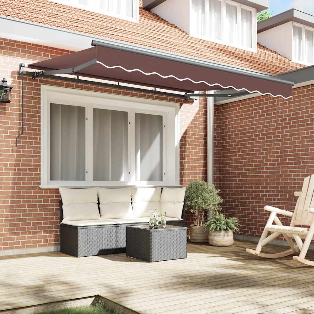 Vidaxx parasol pliable marron 350 x 200 cm en tissu