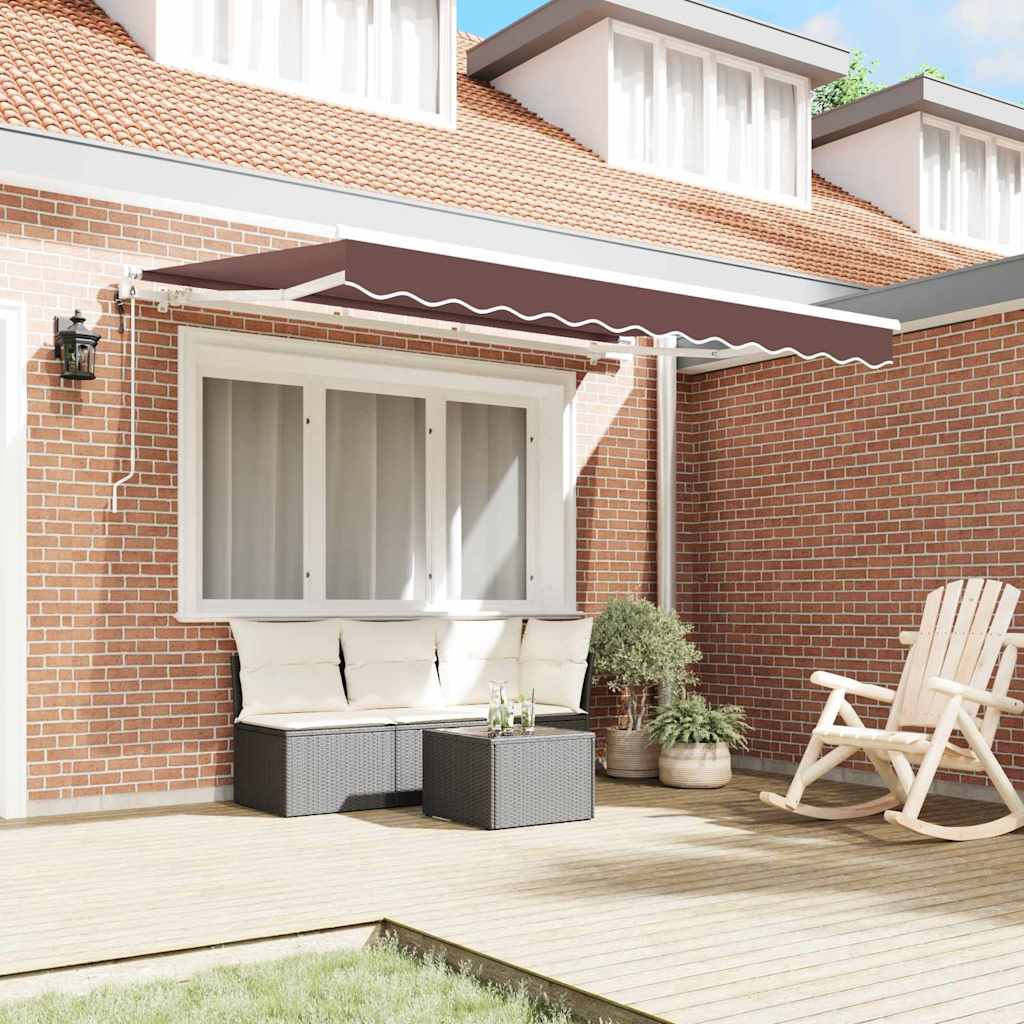 Vidaxx parasol pliable marron 350 x 200 cm en tissu