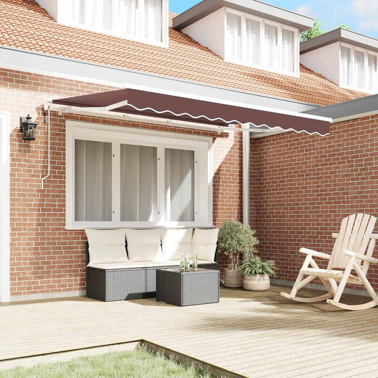 Vidaxx parasol pliable marron 350 x 200 cm en tissu