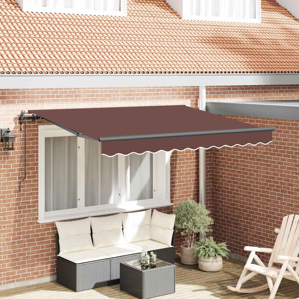 Vidaxx parasol pliable marron 350 x 200 cm en tissu