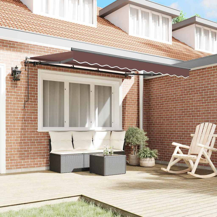 Vidaxx parasol pliable marron 350 x 200 cm en tissu