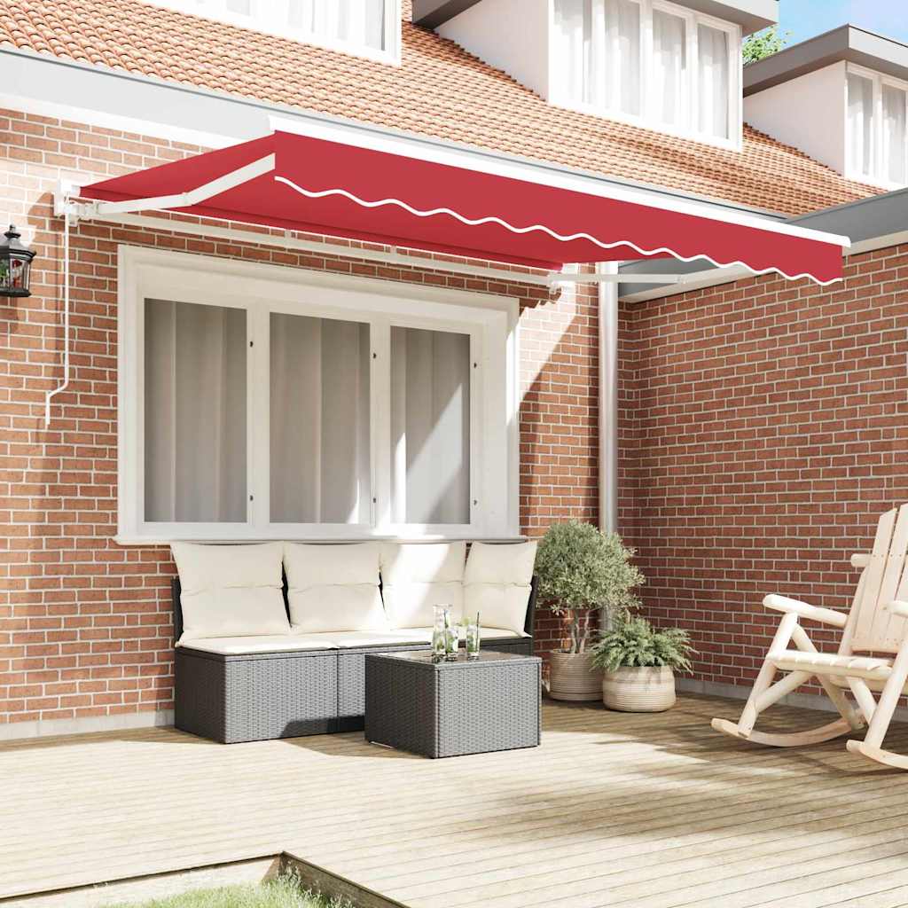 Vidaxx parasol pliable rouge 350 x 200 cm polyester et métal