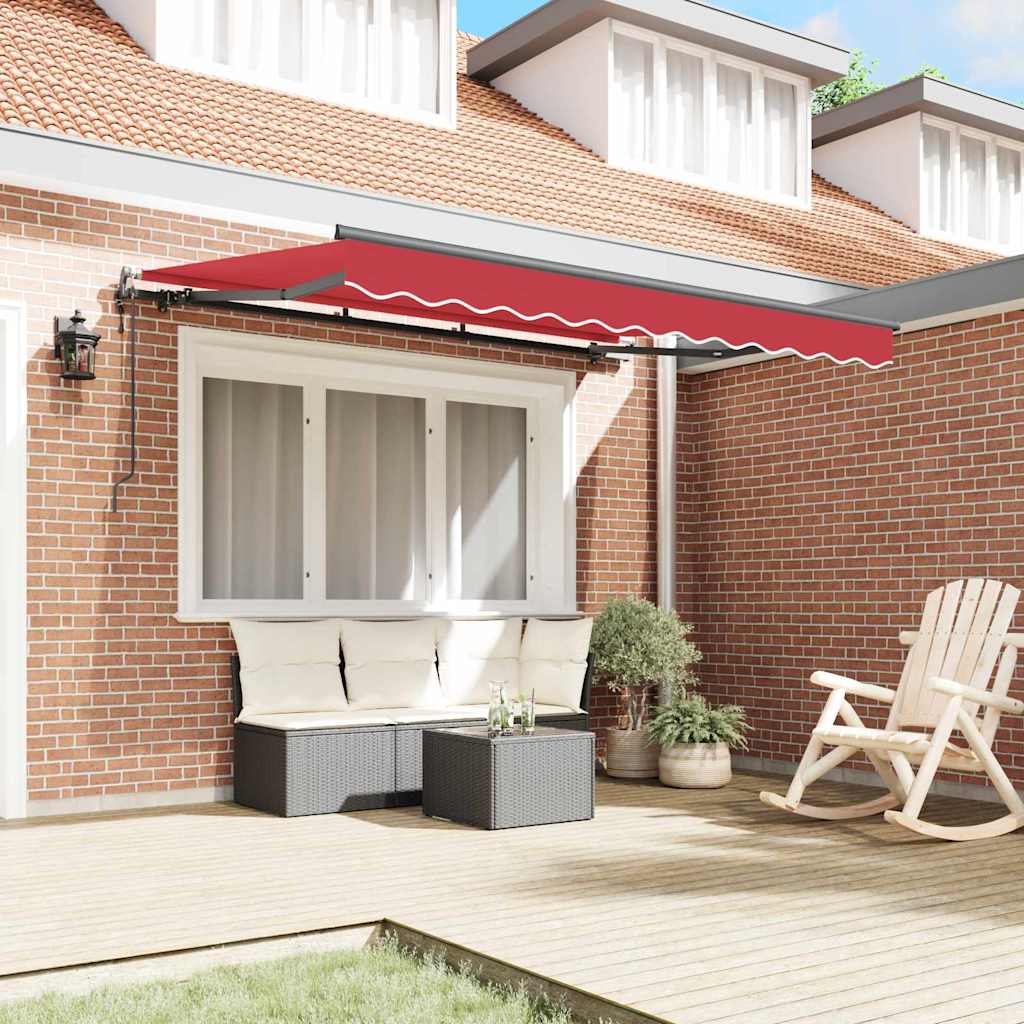 Vidaxx parasol pliable rouge 350 x 200 cm en tissu