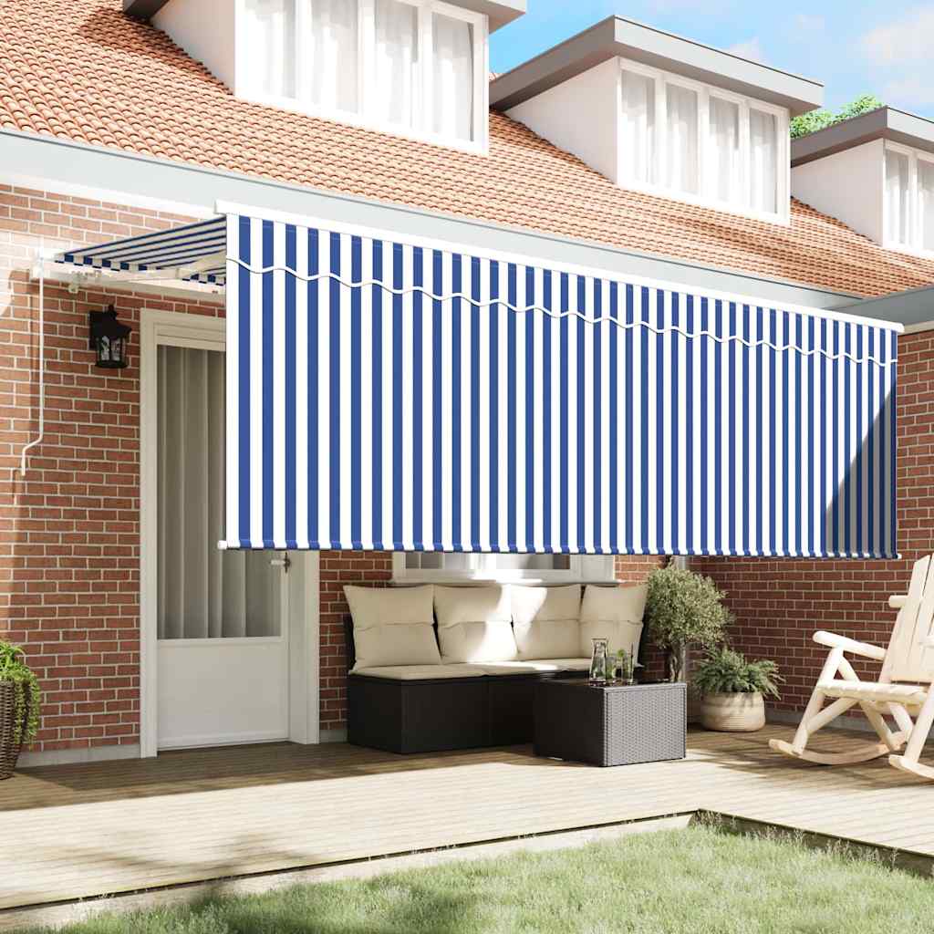 Vidaxx parasol pliable bleu et blanc 400 x 200 cm