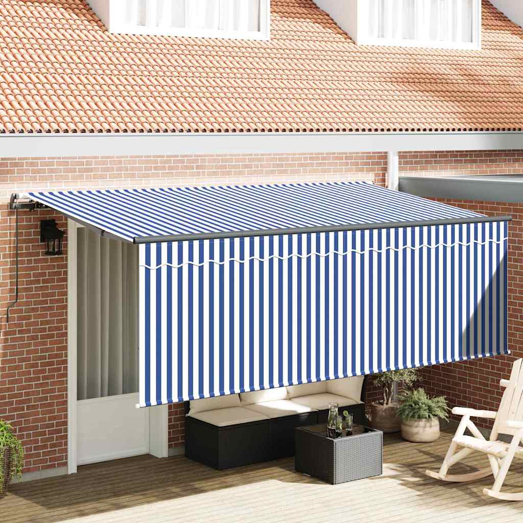 Vidaxx parasol pliable bleu et blanc 400 x 200 cm