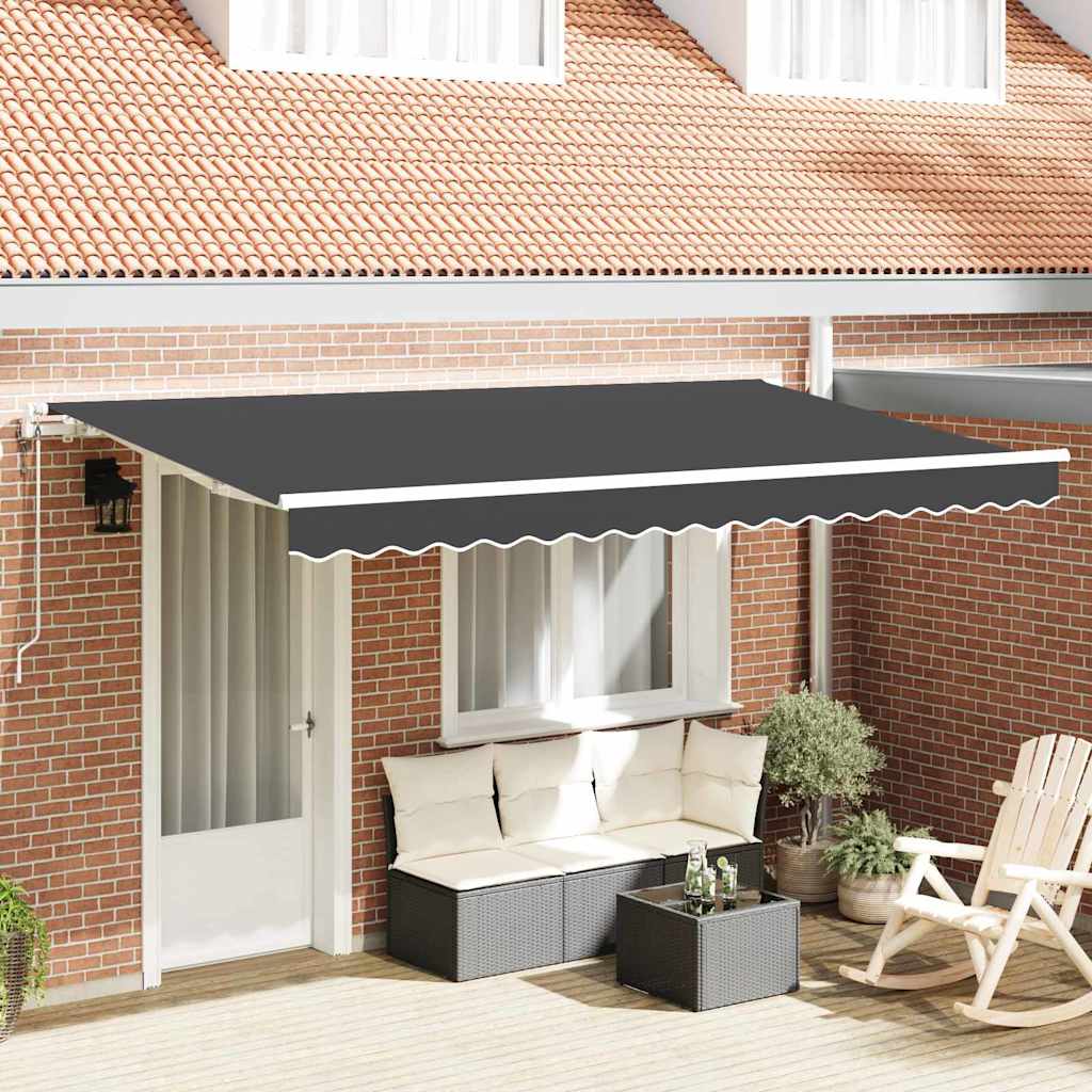 Vidaxx auvent pliable anthracite 400 x 200 cm tissu