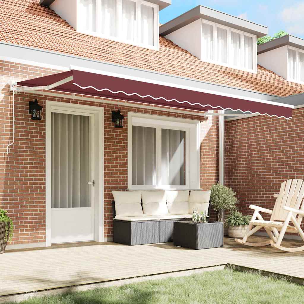 Auvent pliable Vidaxx rouge bordeaux 400 x 200 cm