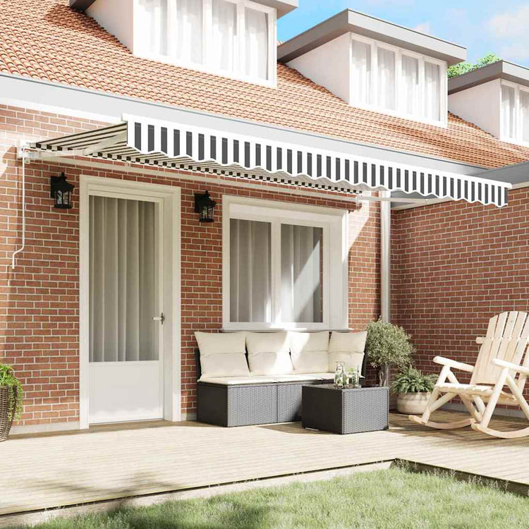Vidaxx parasol pliable anthracite et blanc 400 x 200 cm