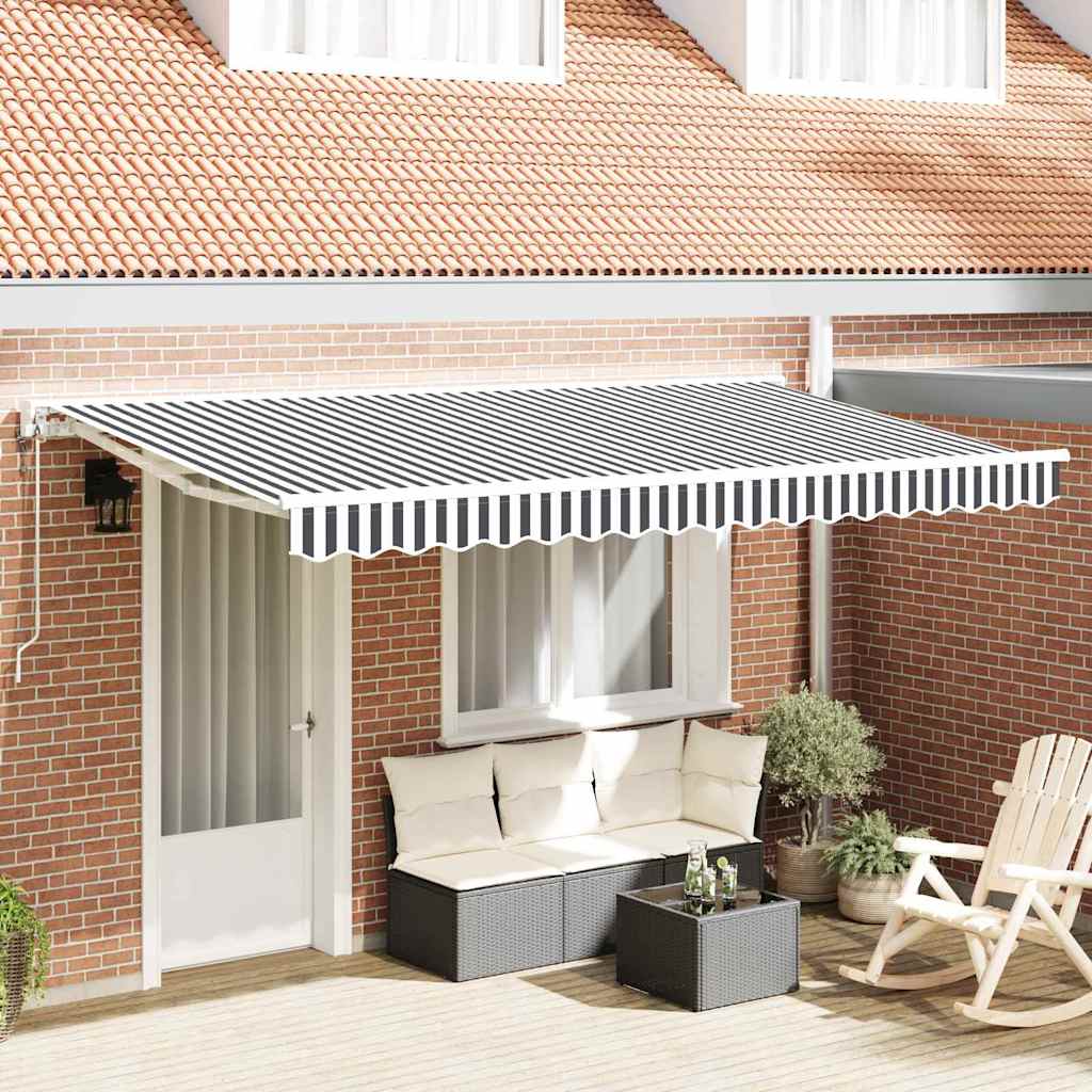 Vidaxx parasol pliable anthracite et blanc 400 x 200 cm