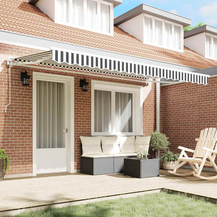 Vidaxx parasol pliable anthracite et blanc 400 x 200 cm