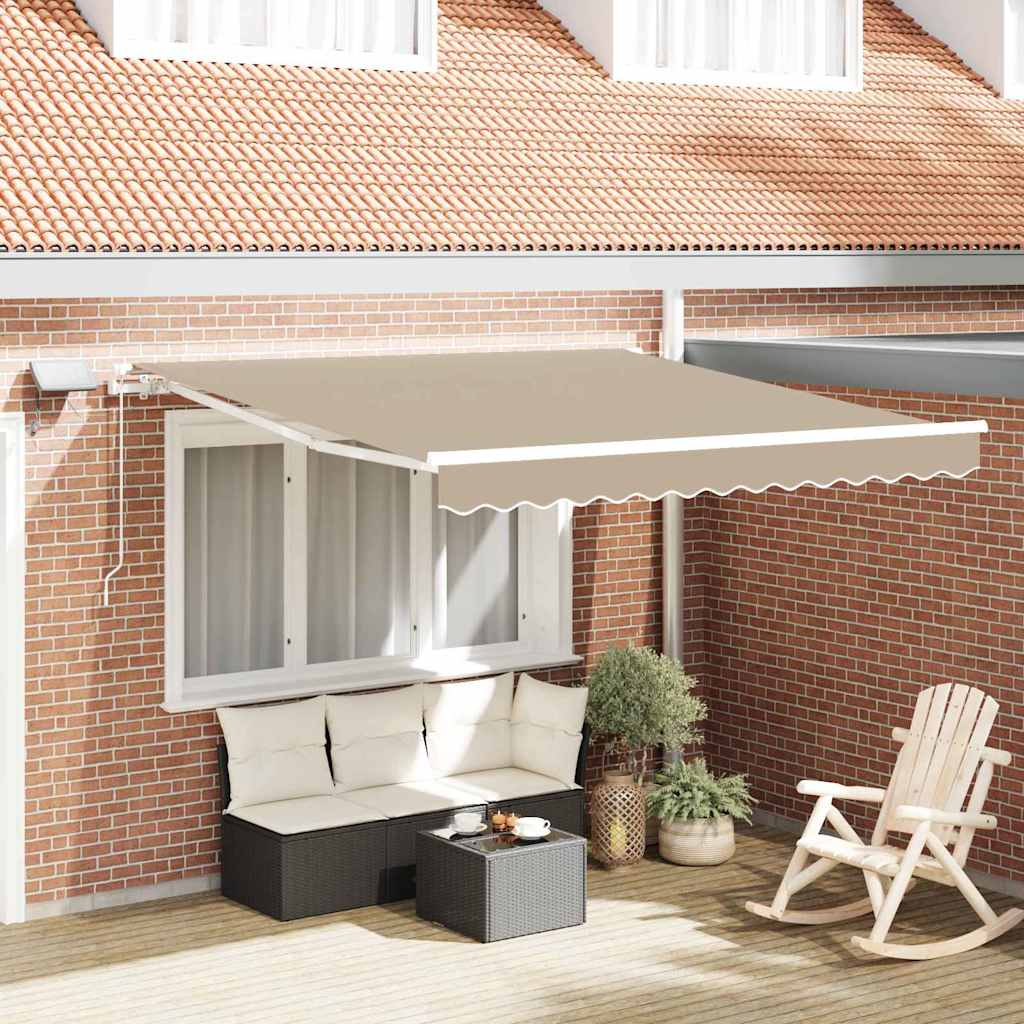 Auvent pliant Vidaxx avec tissu beige 300 x 250 cm