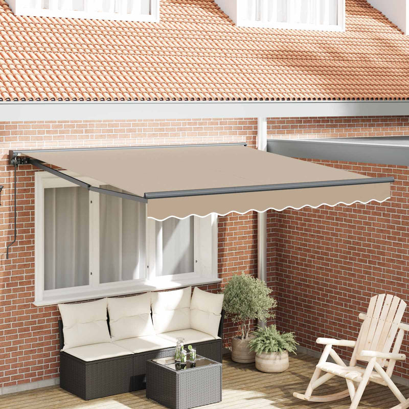 Vidaxx parasol pliant beige 300 x 250 cm polyester et métal