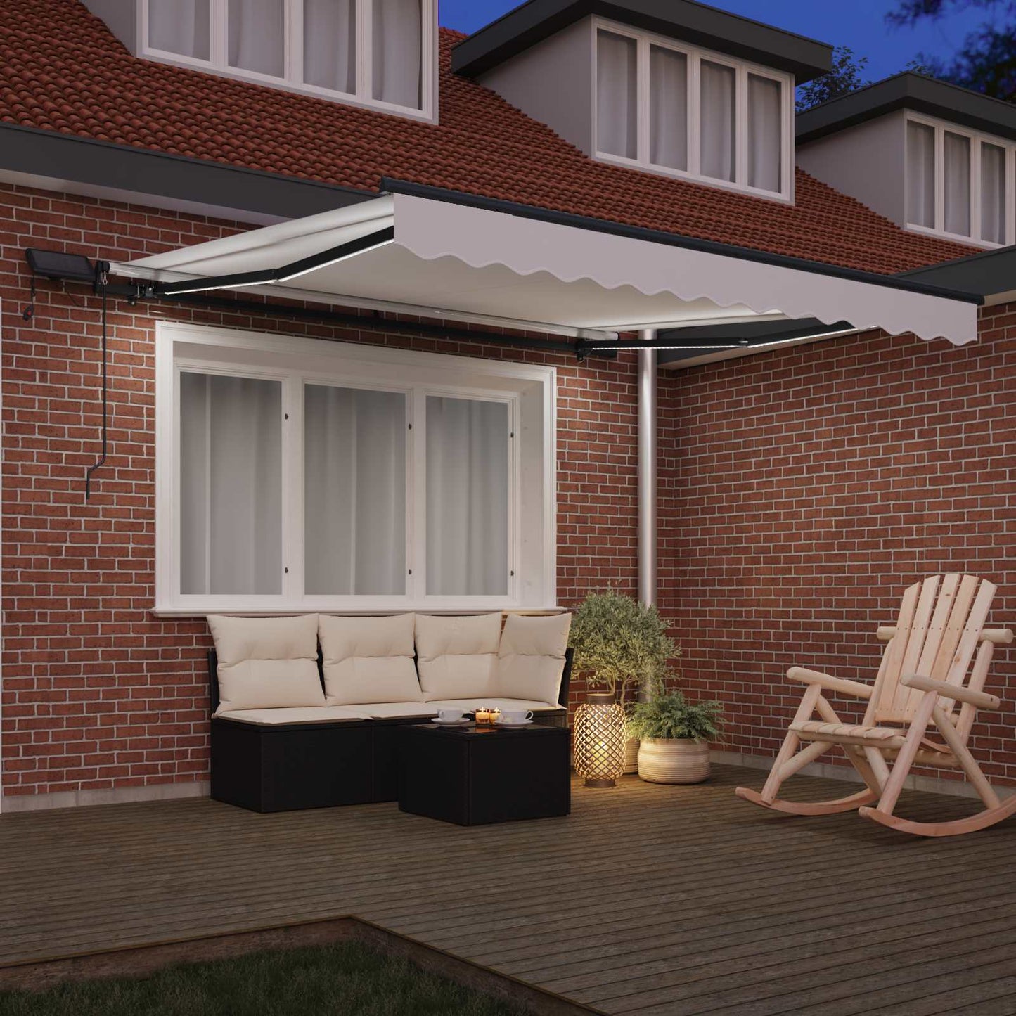 Vidaxx parasol pliable blanc 300 x 250 cm en tissu
