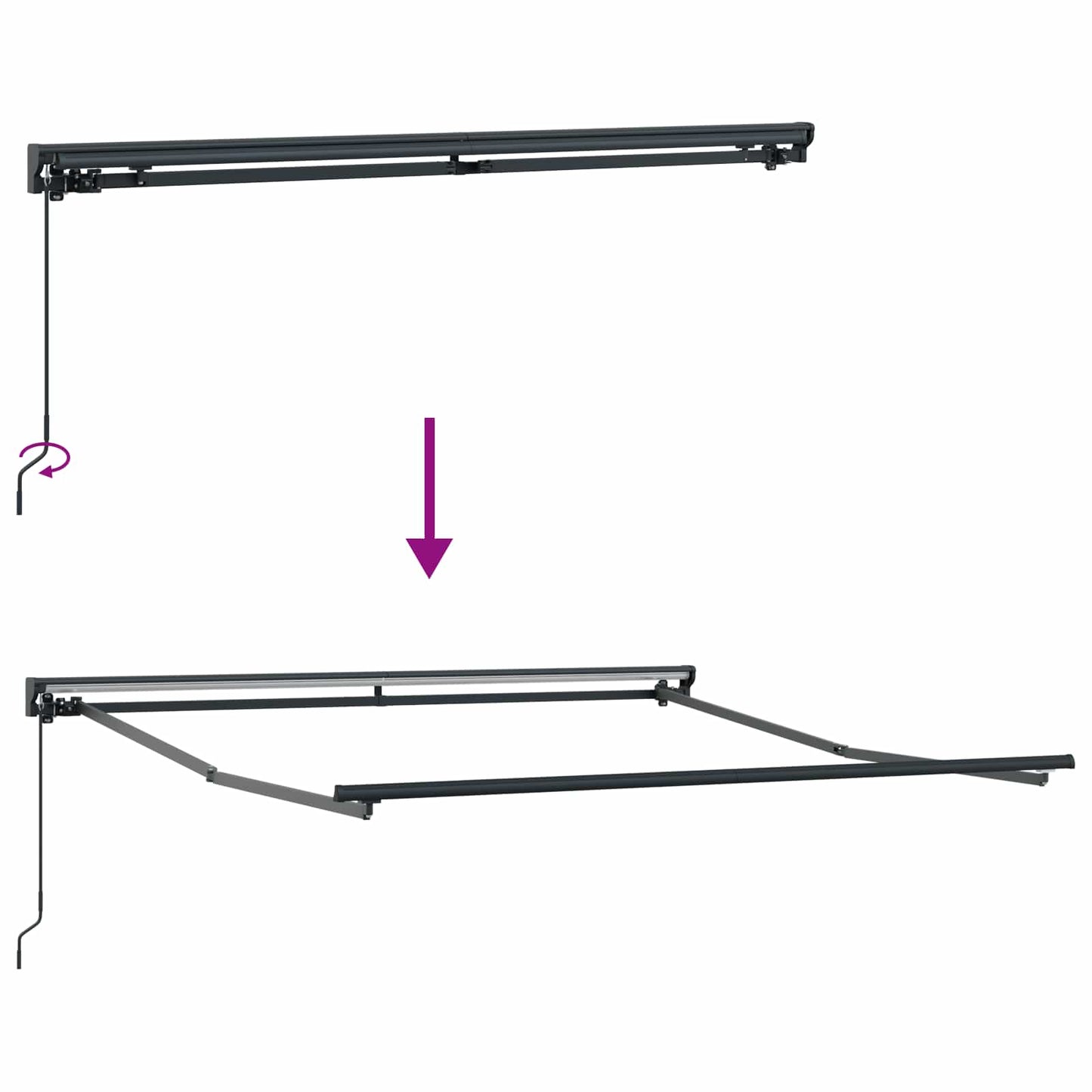 Auvent pliable Vidaxx anthracite 350 x 300 cm