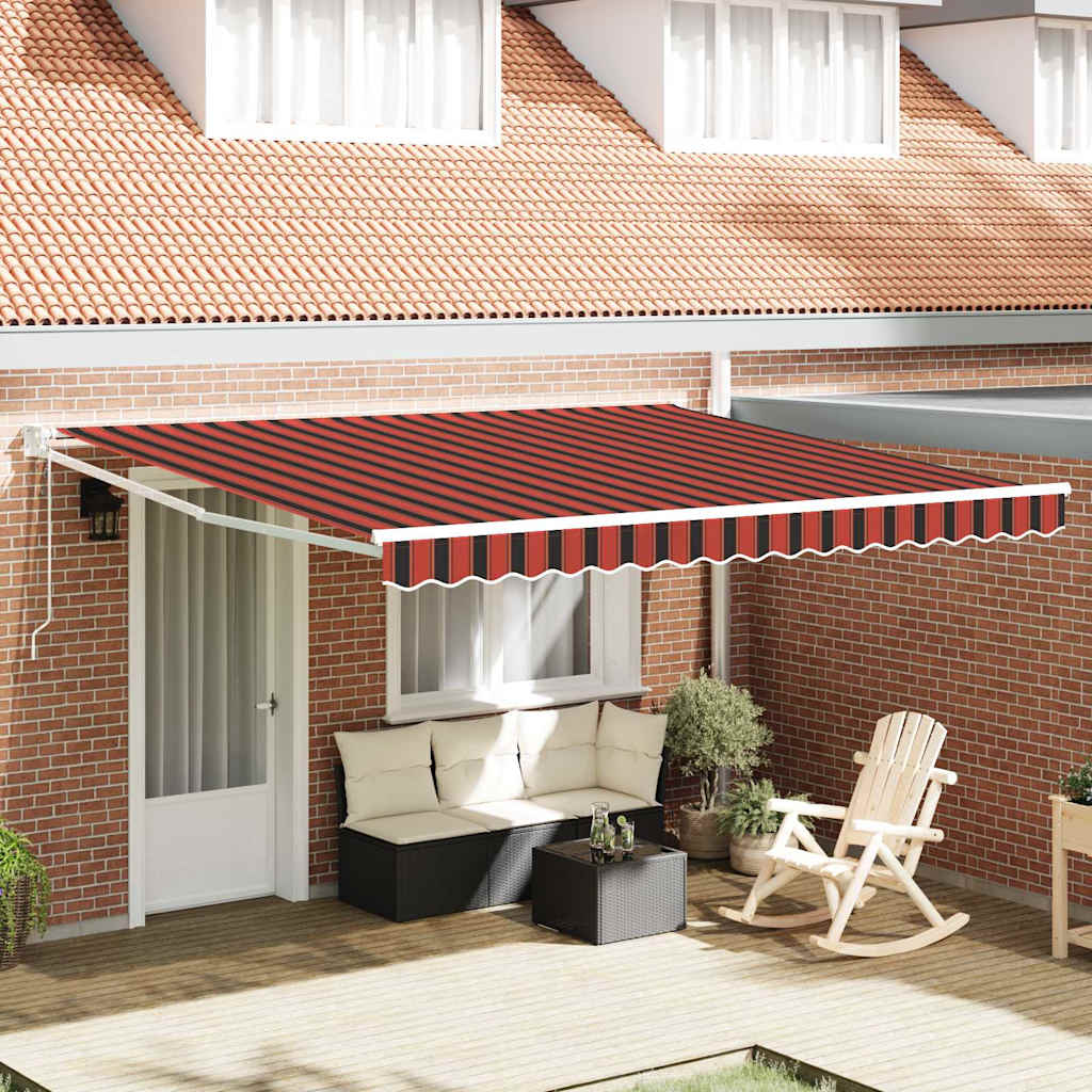 Vidaxx parasol pliant rouge et noir 350 x 250 cm tissu et acier