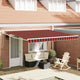 Vidaxx parasol pliant rouge et noir 350 x 250 cm tissu et acier