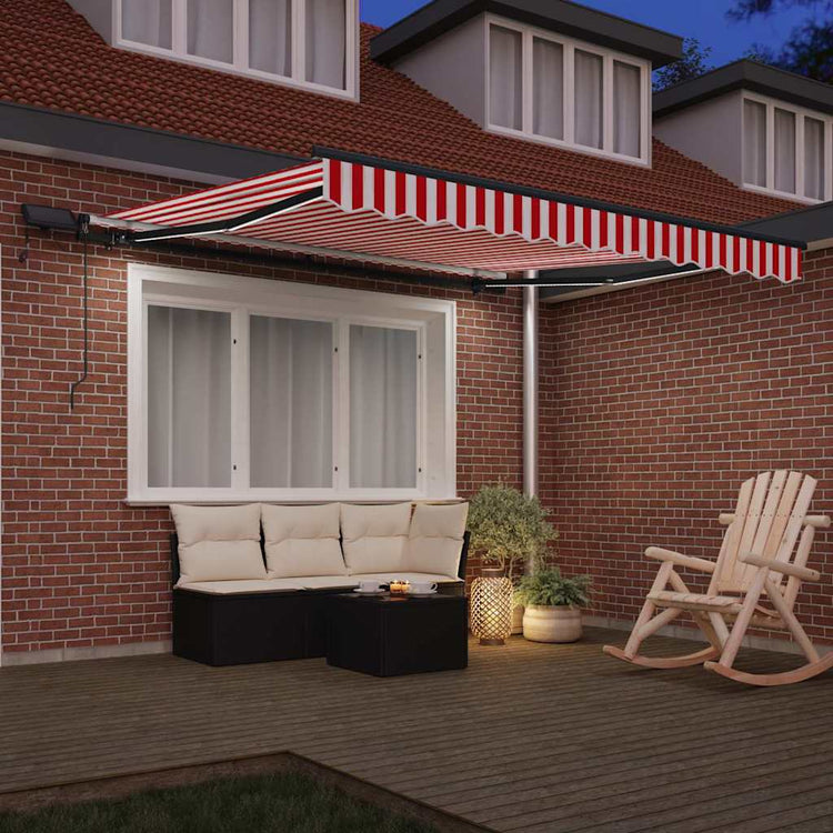 Vidaxx parasol pliable rouge et blanc 350 x 250 cm en tissu