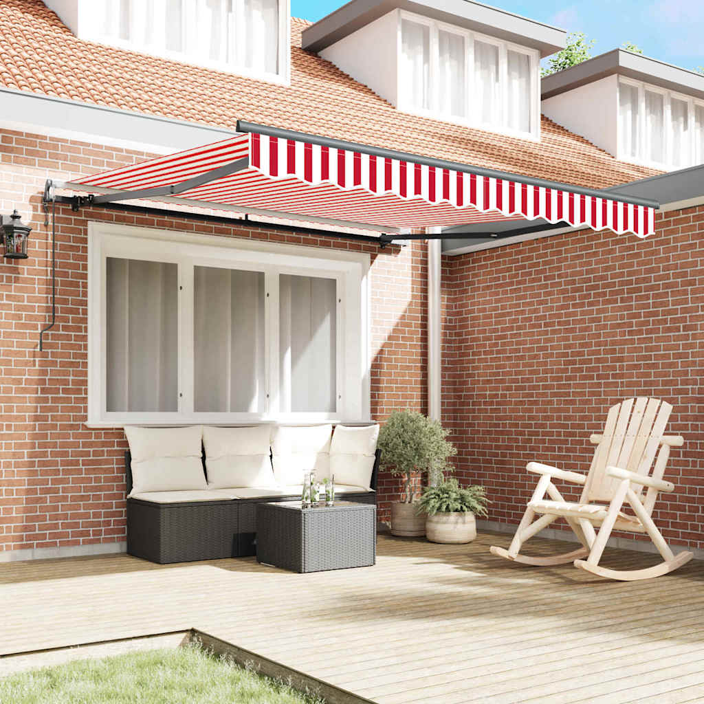 Vidaxx parasol pliable rouge et blanc 350 x 250 cm