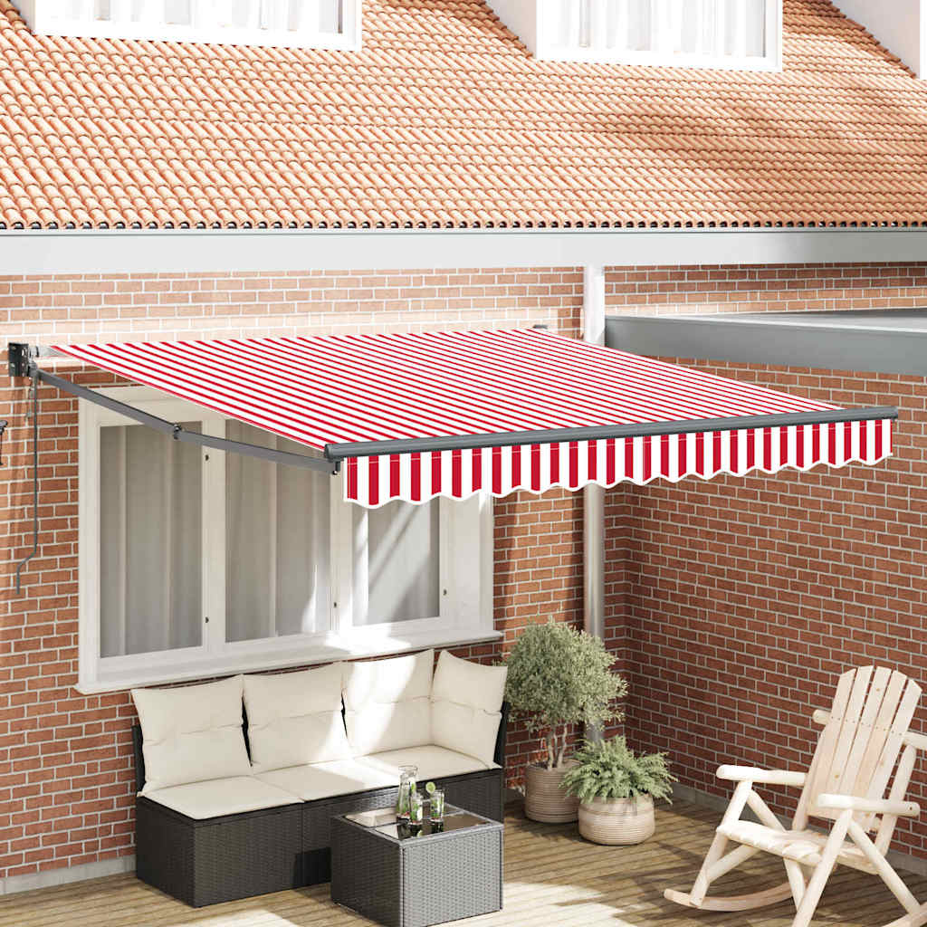 Vidaxx parasol pliable rouge et blanc 350 x 250 cm