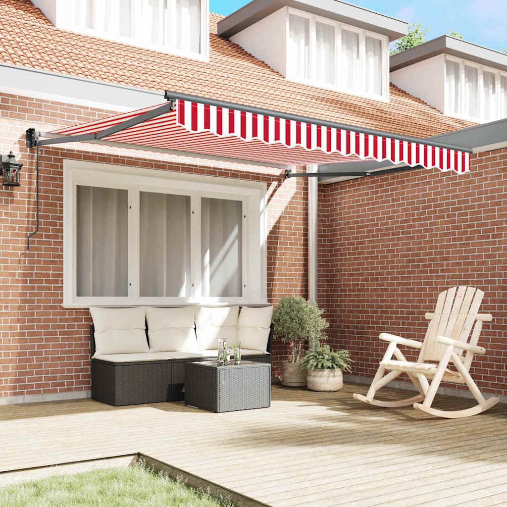 Vidaxx parasol pliable rouge et blanc 350 x 250 cm