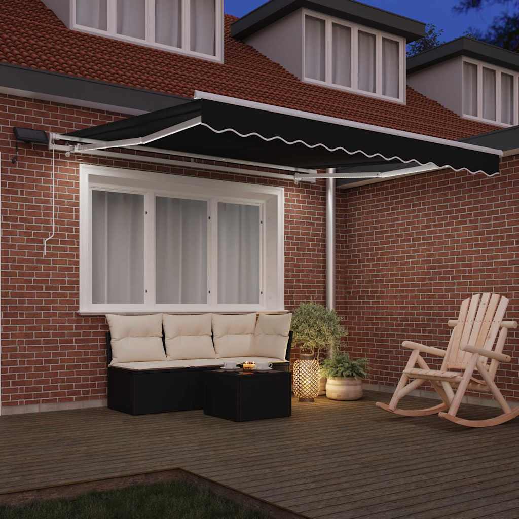 Vidaxx parasol pliant noir 350 x 250 cm tissu et acier