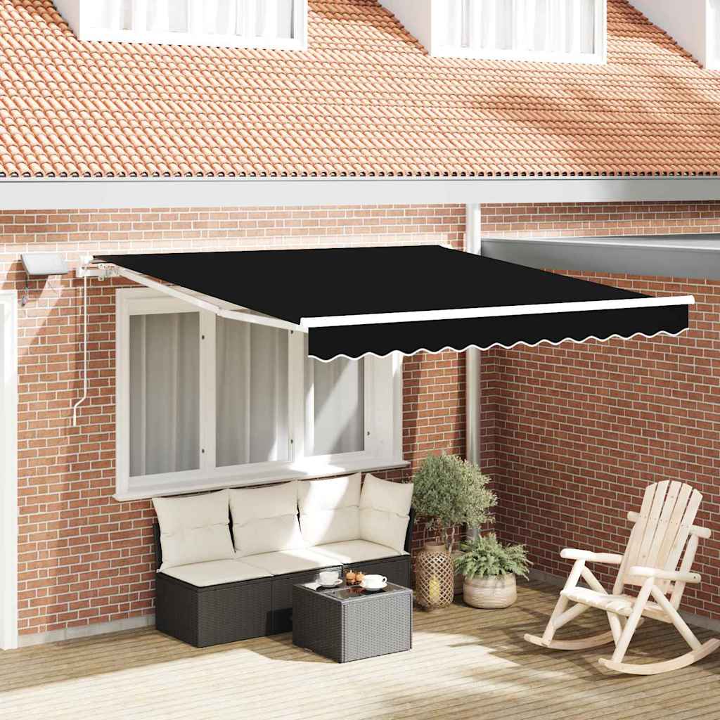 Vidaxx parasol pliant noir 350 x 250 cm tissu et acier