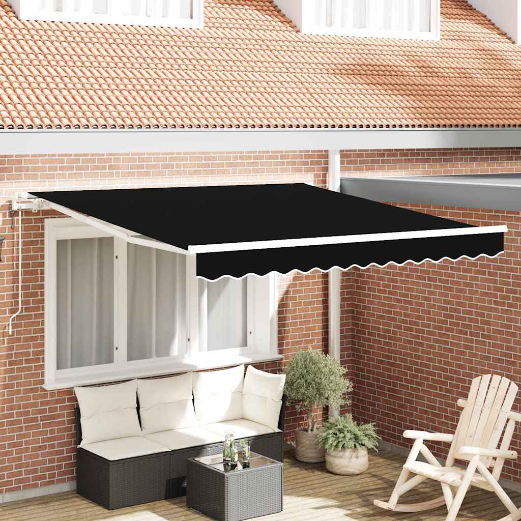 Vidaxx parasol pliable noir 350 x 250 cm en tissu