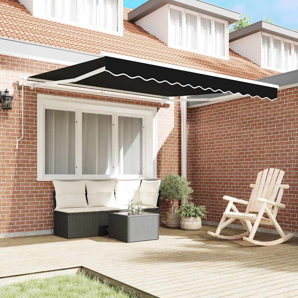 Vidaxx parasol pliable noir 350 x 250 cm en tissu