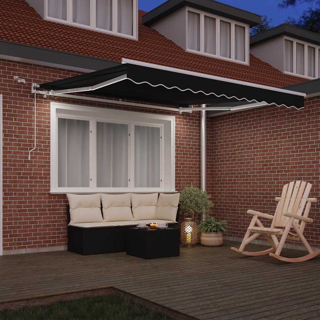 Vidaxx parasol pliant noir 350 x 250 cm polyester et métal