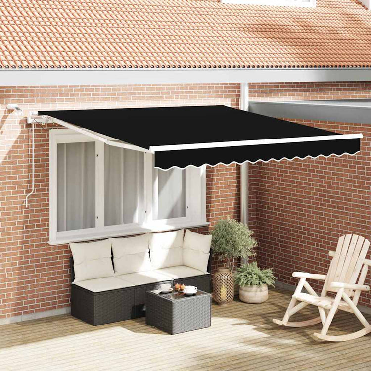 Vidaxx parasol pliant noir 350 x 250 cm polyester et métal