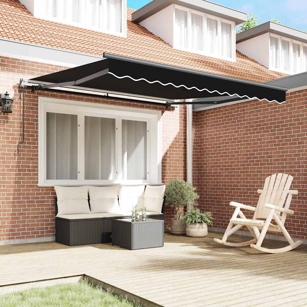 Vidaxx parasol pliant noir 350 x 250 cm tissu et aluminium