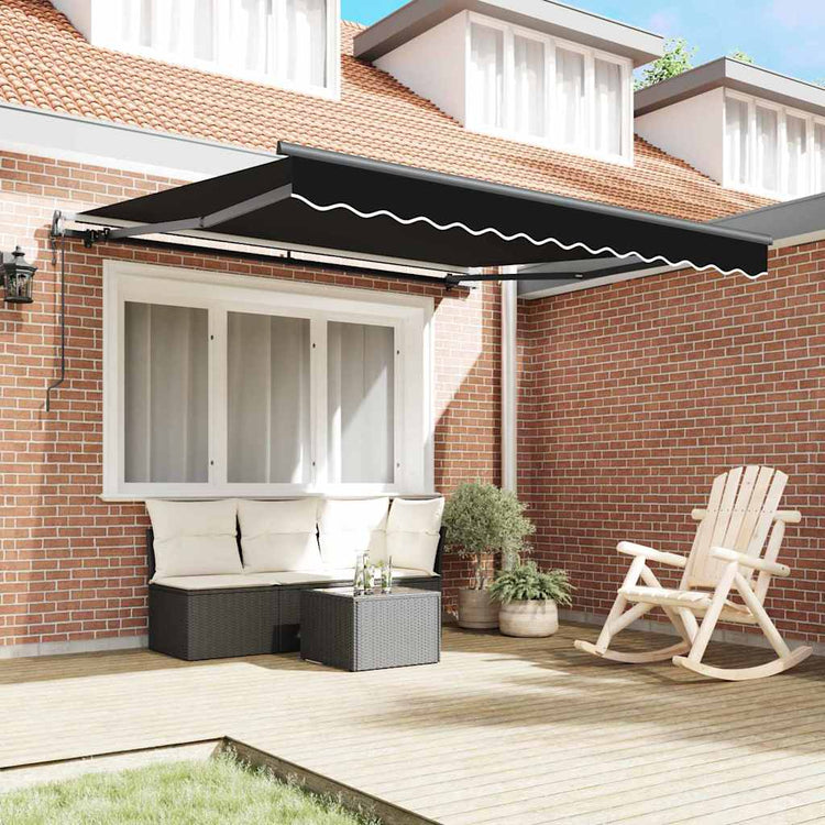Vidaxx parasol pliant noir 350 x 250 cm tissu et aluminium