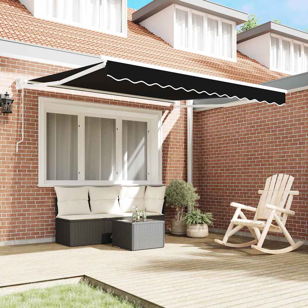 Vidaxx parasol pliable noir 350 x 250 cm en tissu