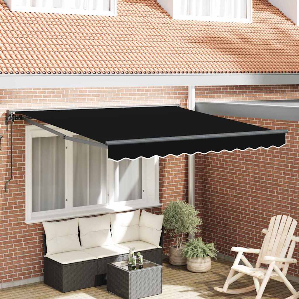 Vidaxx parasol pliant noir 350 x 250 cm polyester et métal