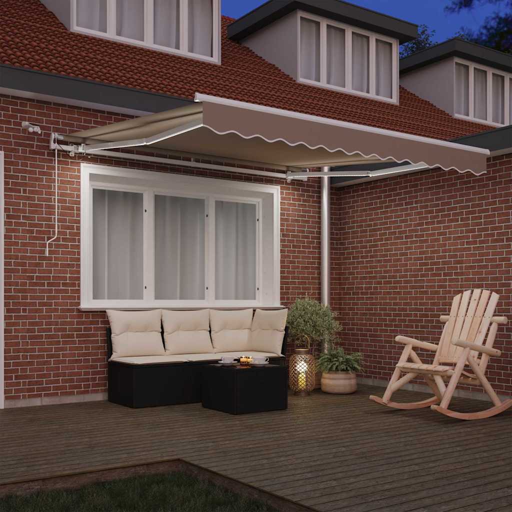 Vidaxx parasol pliant beige 350 x 250 cm polyester et métal