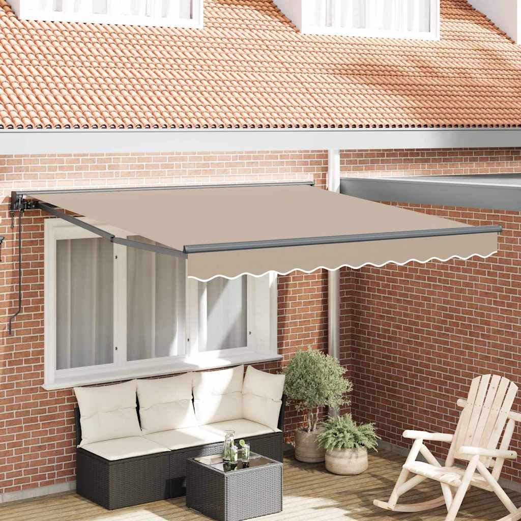 Vidaxx parasol pliant beige 350 x 250 cm polyester et métal