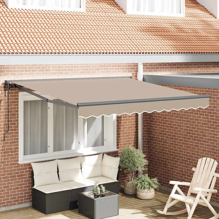 Vidaxx parasol pliant beige 350 x 250 cm polyester et métal