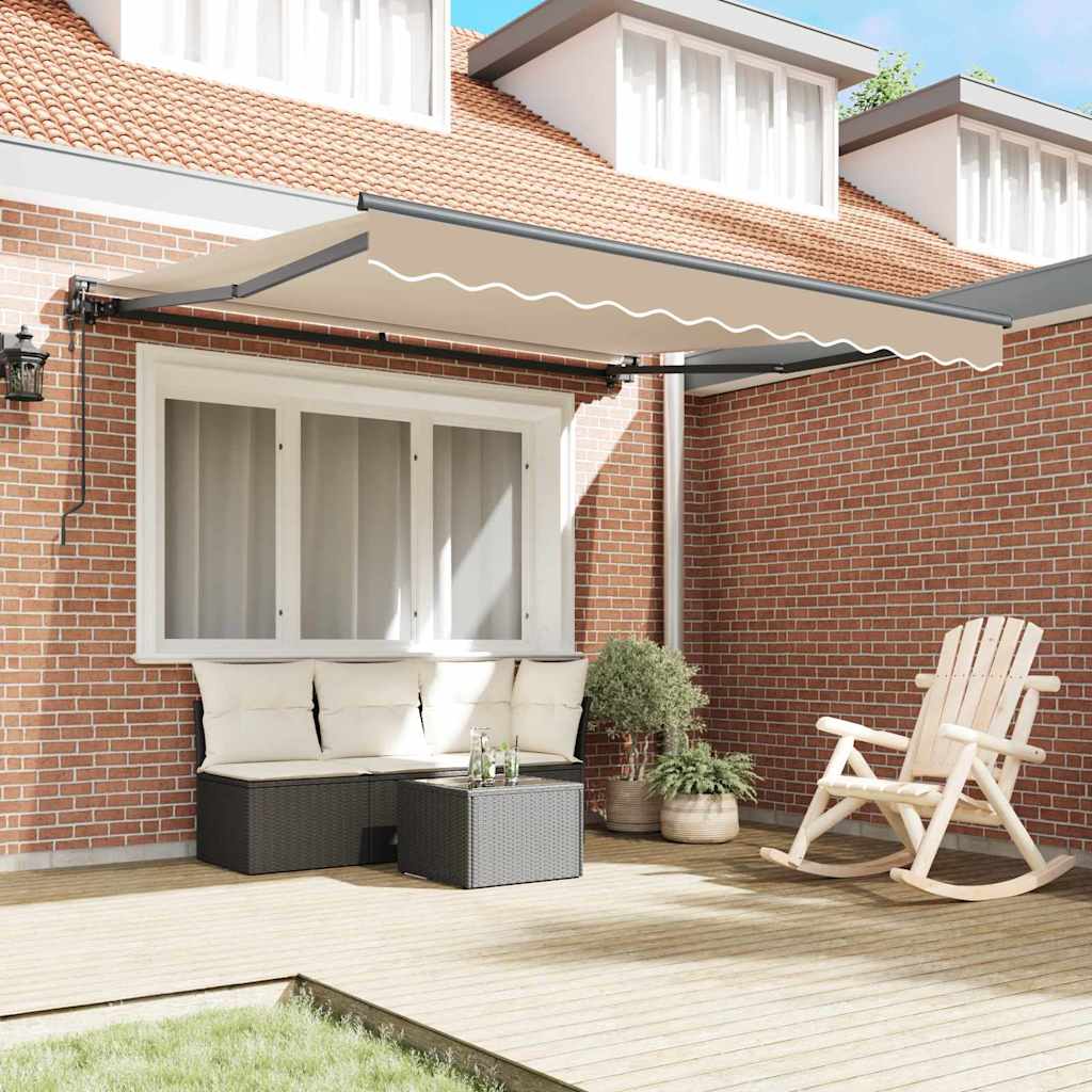 Vidaxx parasol pliant beige 350 x 250 cm polyester et métal