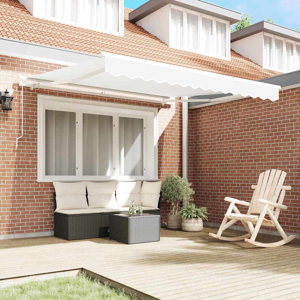 Vidaxx parasol pliant blanc 350 x 250 cm polyester et aluminium