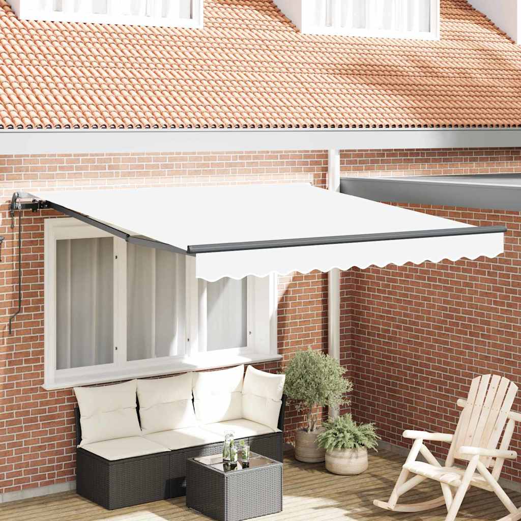 Vidaxx parasol pliant blanc 350 x 250 cm tissu et aluminium
